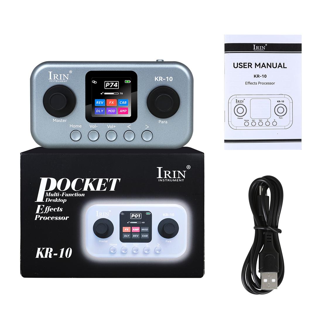 

KR-10 Guitar Effects Pedal Multi-function Desktop Pedal with 40 Tones/7 modulation/5 delay/6 reverb/Gain Effects for Guitar Bass