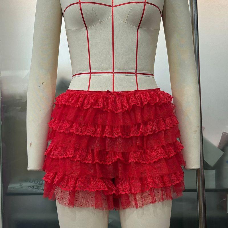 Lotus Leaf Edge Sexy Low Waist Shorts Pure Color Ruffles Sexy Low Waisted Shorts