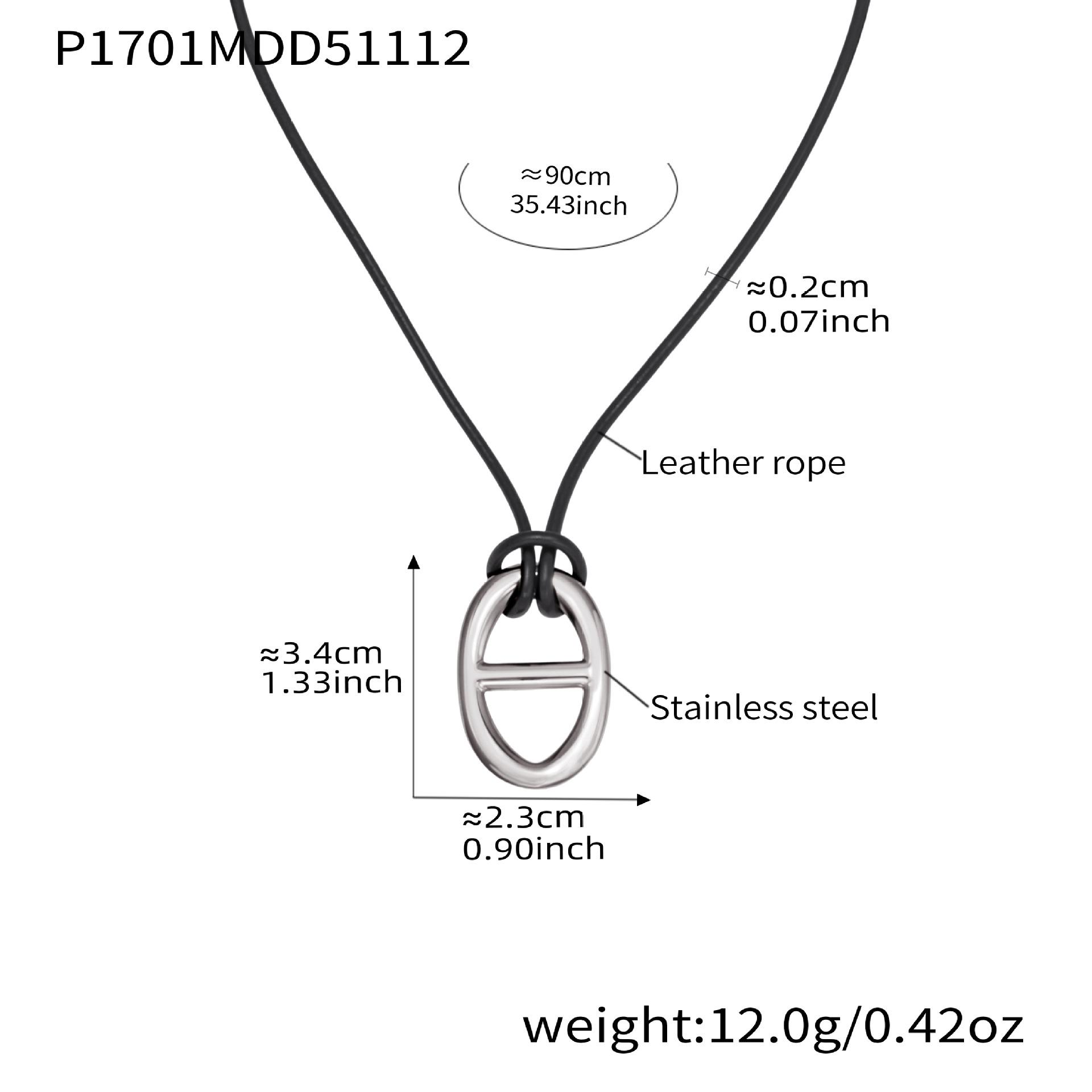 

H Letter Pendant Necklace In Stainless Steel 18k Gold Plated Charm Necklace With PU Ropes Black Leather Rope Necklaces for Women срібний