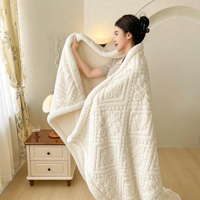 Ultraweiche doppellagige Fleecedecke für das Bett Verdickte kuschelige Samt-Wärmedecke Herbst Winter Plüschdecken für Sofa Nickerchen