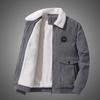 Winter Fleece Jacket Men Warm Thick Corduroy Fur Collar Coat Male Jacket Casual Fashion Outdoor Windproof Outwear Men