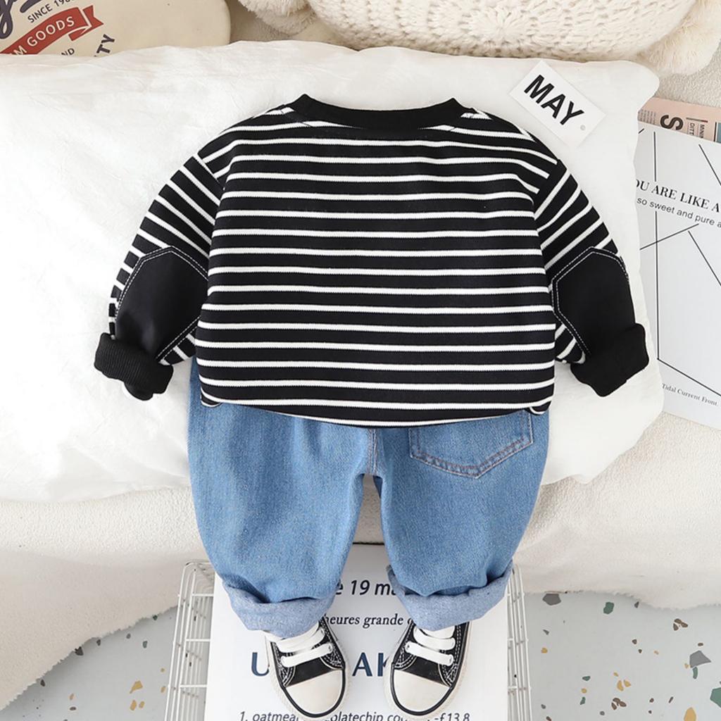 Dětská ležérní souprava s dlouhým rukávem, pohodlné každodenní oblečení