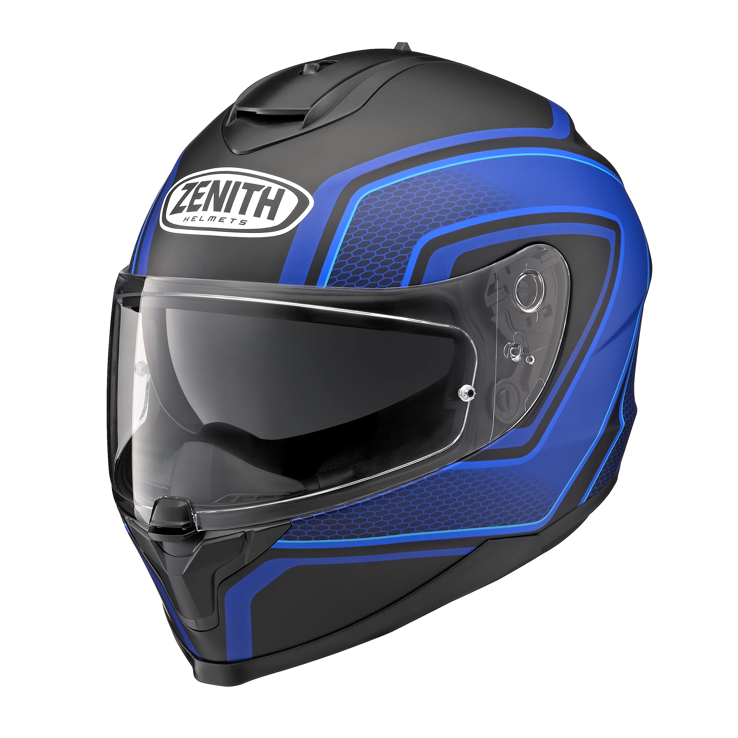 

Motorcycle Helmet Full Face ZENITH Sun Visor Model Sports Stripe Cyan Blue JIS 2 Buckle Washable Interior [Yamaha Motor] YF-9 90791-1790L Type/SG