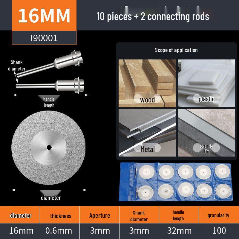 Mini Diamond Cutting Disc for Electric Grinders - Seam Cleaning, Glass, Jade, Stone Grinding