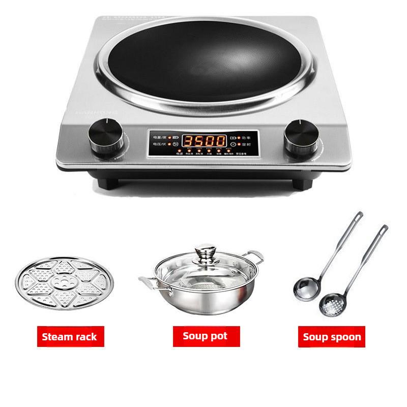 3500W Commercial High Power Concave Electromagnetic Stove Hotpot Stir Frying Induction Cooker Home Kitchen Cooking Appliances