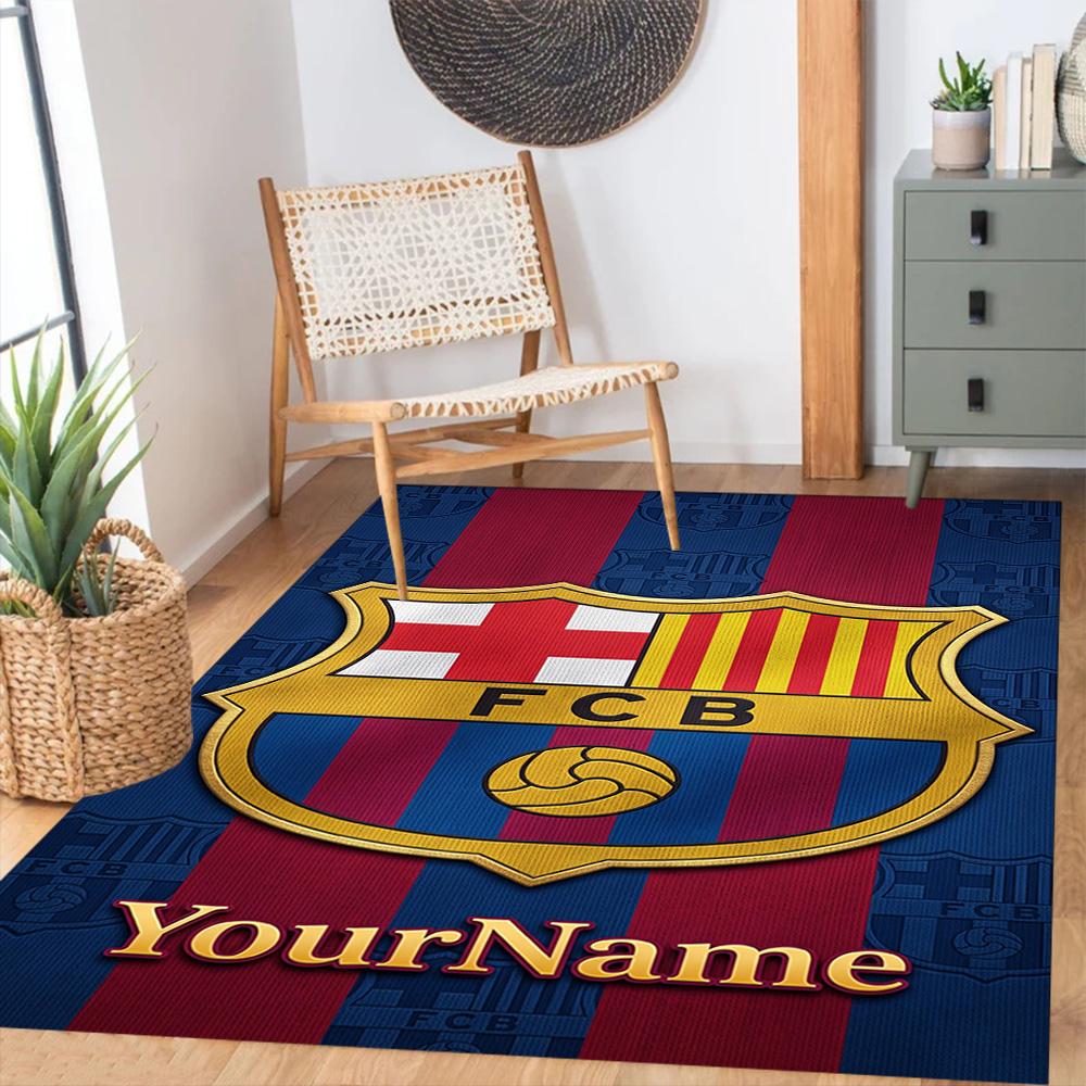 Fc Barcelona Personalized Name Floor Rug Office Rug Suitable for Bedrooms Kitchen Balcony Outdoor Antislip Carpet Anime Office Decor