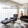 Classic Upper Backrest Chair - Light Rosewood and Walnut Ottoman, Rotating Lounge, Casual Furniture Lounge Chair Longue