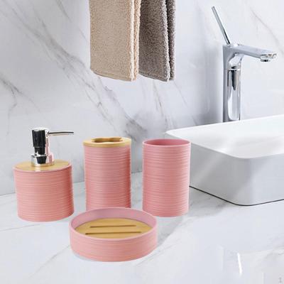 4 Pieces Bathroom Accessories Soap Dish Dispenser Mouthwash Cup for Countertop