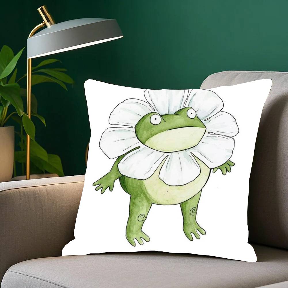 Frog Cartoon Fairy Tale Pillow Case Sofa Cushion Cover Room Home Decoration