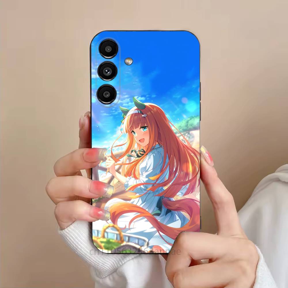 

Umamusume Silence Suzuka Phone Case For Samsung S25,24,21,22,23,S30,Ultra,S20,Plus,Fe,Lite,Note,S10,S9,Black Soft Shell SamsungS25