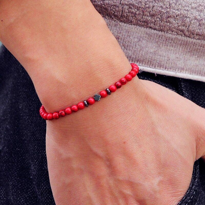 Noter Men Bracelet 6 Colors 4mm Beads Strand Braslet Natural Hematite Stone Healing Braclet Meditation Yoga Accessories Joias