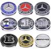 BVZ1 Car Sticker 4PCS/Set 75mm Universal Mercedes-Benz 75mm Black and Silver AMG Hubcap Center Cap Upgrade Wheel Hub Cover