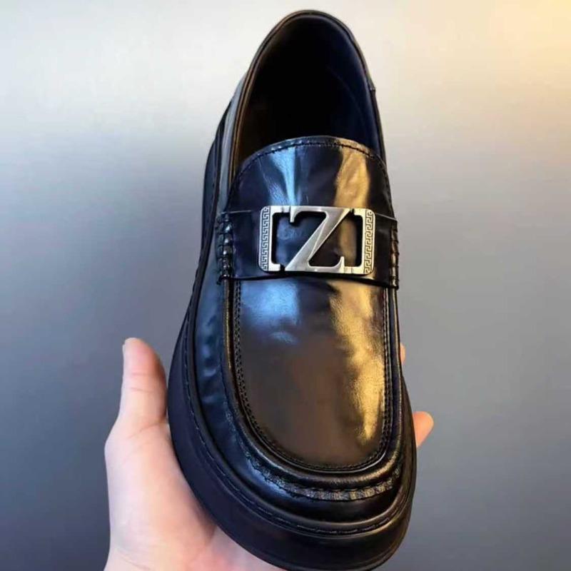 New men's shoes lazy business hollow casual leather shoes men's thick-soled versatile leather breathable Doudou shoes