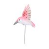 Wood Carving Hummingbird Ornament with Tree Stump/Bell Handcrafted Bird Figurine Statue Sculpture