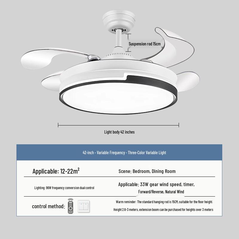 2026 New Model Flush Mount Ceiling Fan with Integrated Light for Living, Dining & Bedroom