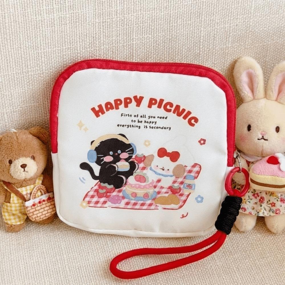 

Portable Coin Purse Large Capacity Sanitary Napkins Storage Bag Storage Bag Multi-Purpose Use Red-S