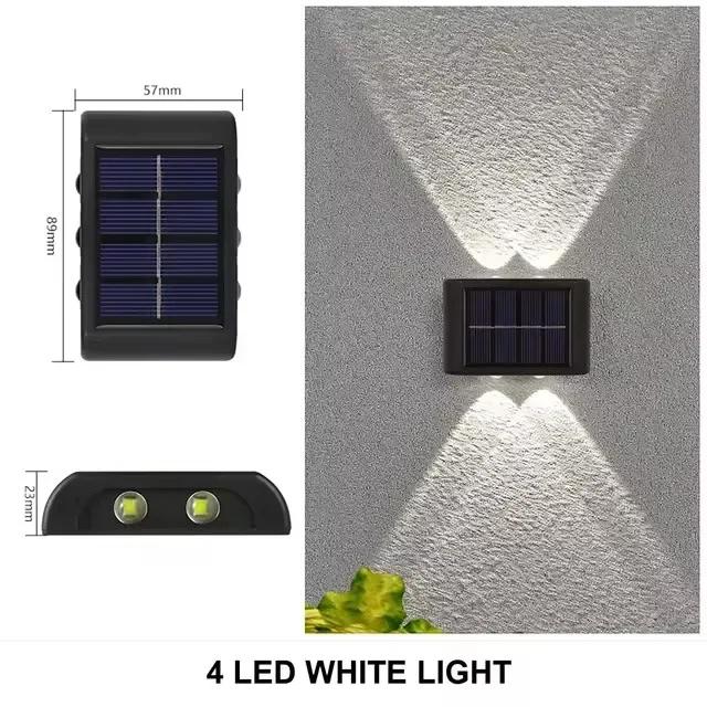 2/4/6 Led Solar Lights Outdoor Waterproof Atmosphere Up And Down Wall Lamp Solar Energy Lighting For Garden Yard Street Decor