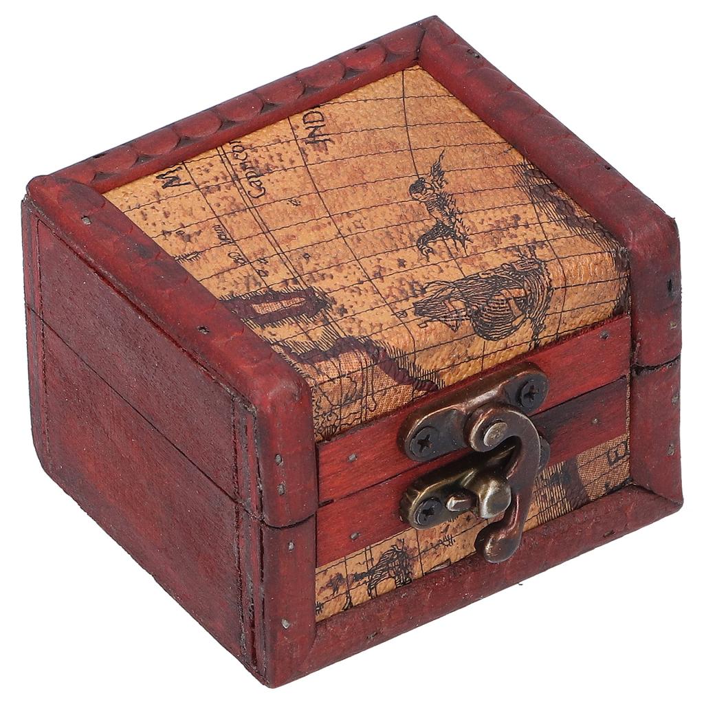 4Pcs Antique Wooden Small Box Versatile Vintage Jewelry Storage Case Treasure Chest for Storing Earrings Necklaces Cosmetics