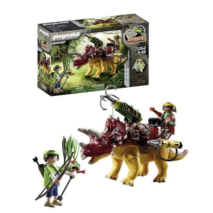 PLAYMOBIL - Dino Rise - Tricératops et soldats - Mixte - 5 ans - 37 pièces