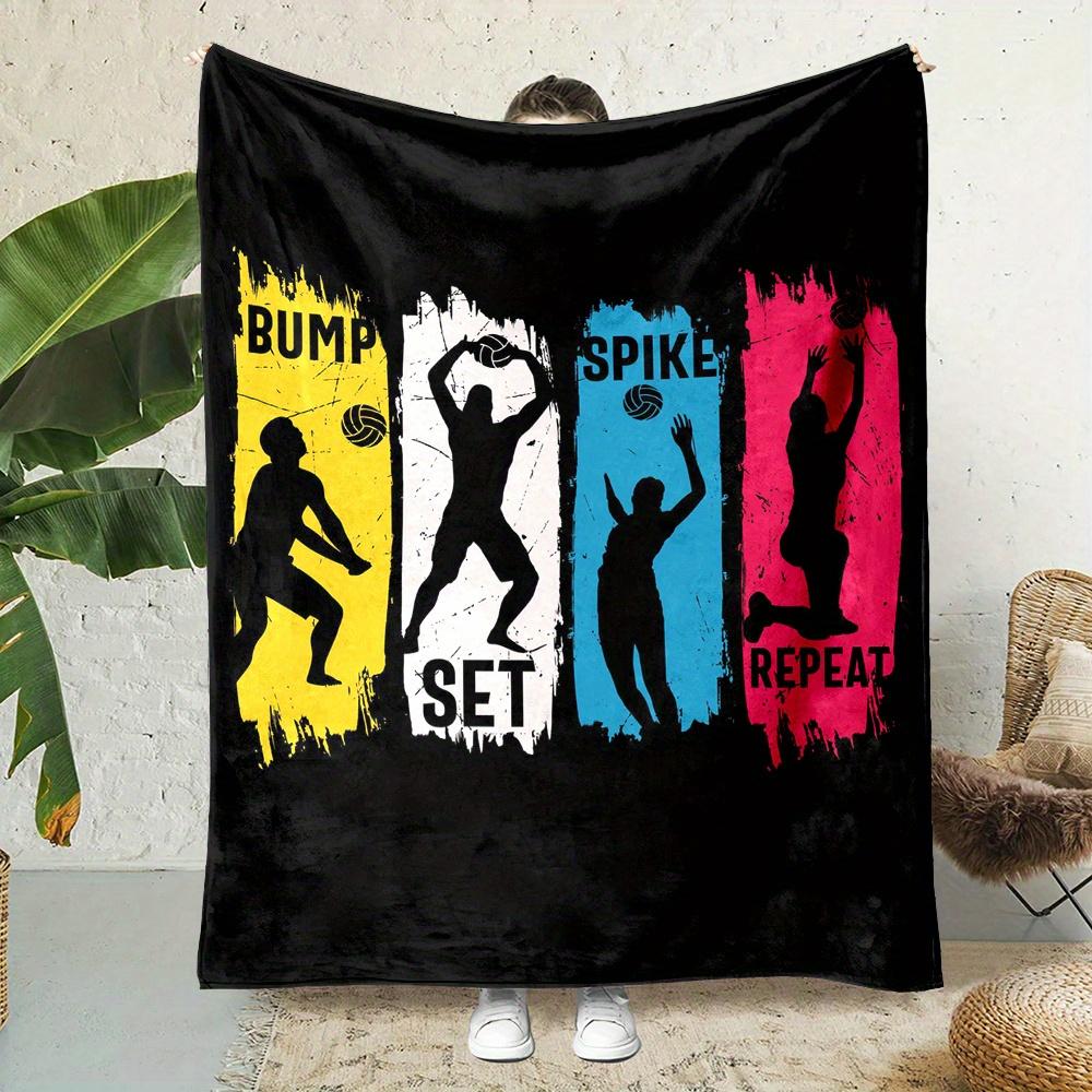 

Dynamic Volleyball Print Throw Blanket Reversible AllSeason Flannel for Sporty Comfort at Home or Office Ideal Fan Gift 75x100cm