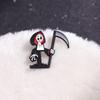 The Grim Reaper Adventures Animation Enamel Pin Funny Skeleton Halloween Brooch Lapel Badge Jewelry Gifts For Kids Friends