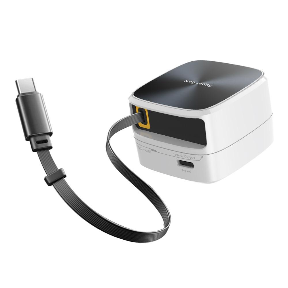 

New 35W GaN Fast Charging Extension Cords Folding Storage Portable Type C For Huawei For iPhone 16 15 For Samsung Tablet Laptop US білий