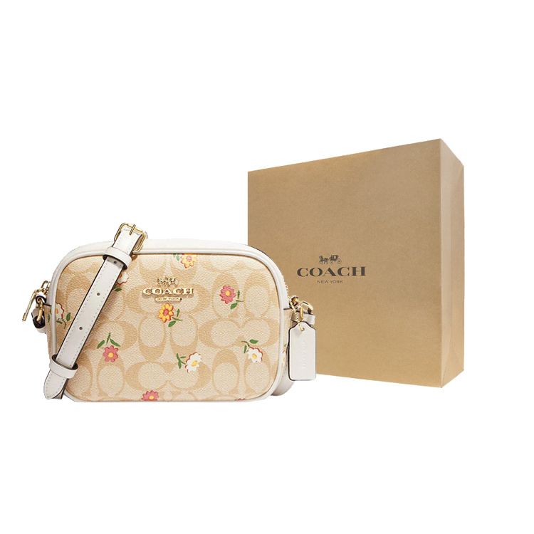 Coach Jamie 19 Classic Floral Print Coated Canvas And Leather Shoulder Bag Women Shoulder Bag Light-Khaki CH475-IMOT4