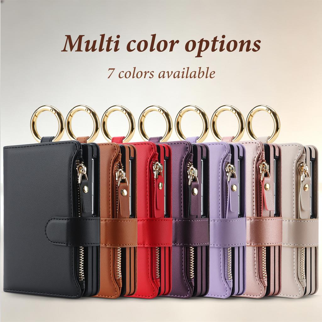 Flip Cards Solt Brieftasche Ringhalter Tasche Lederhülle für Samsung Galaxy Z Fold8 Fold 8 Breite Stoßfest Buchständer Tragbare Hülle