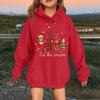 Children's Fashionable Casual Long-sleeved Loose Christmas Print Pullover Hooded Sweatshirt