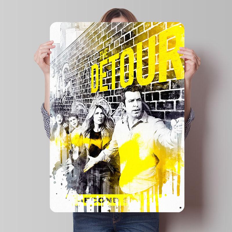 The Detour 1 Sign Classic TV Movie Metal Poster Bathroom Decor Custom Metal Signs for Home Room Wall Art Interior Decoration