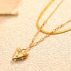 Fashion Personality Anti-Pearl Bust Love Pendant Stainless Steel Necklace Light Luxury Premium Clavicle Chain Niche