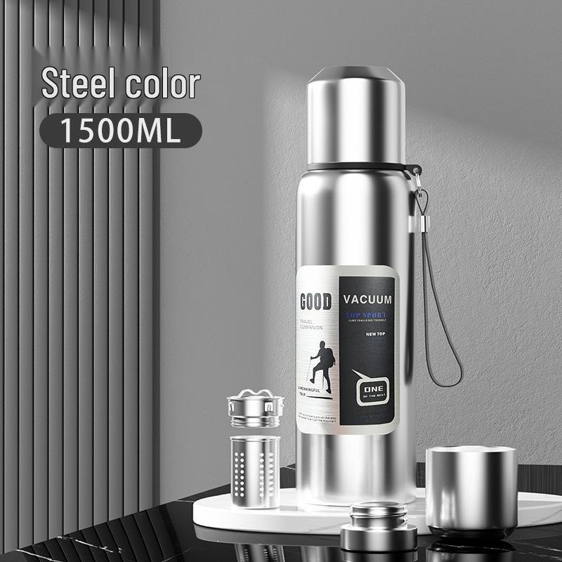 Drop-Resistant 316 Stainless Steel Travel Thermos Pot for Men - Portable, Large Capacity Outdoor Water Cup