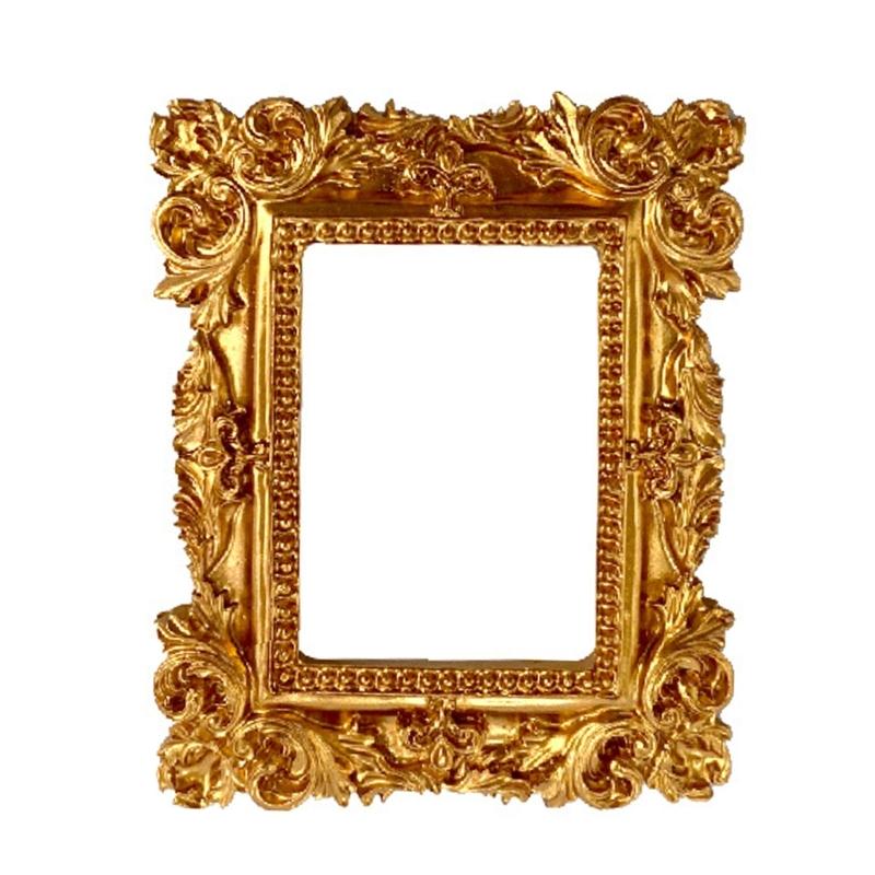 Small Antique Resin Picture Frame Victorian Rectangular Oval Jewelry Display Photo Frame for Weddings Party Decors