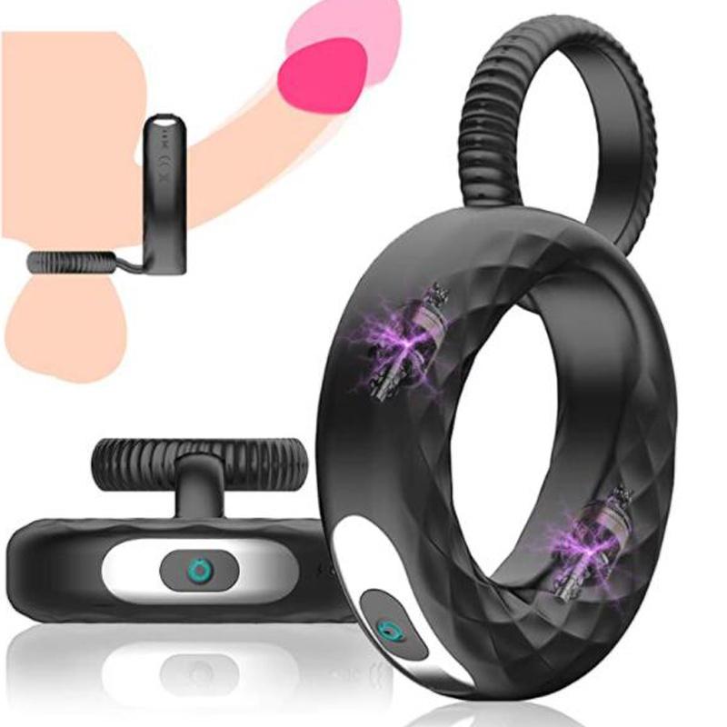 Vibrating Pe-nis Ring Silicone Co-ck Ring Delay Ejaculation E-rection Lo-ck Ring Long Lasting Sex Toys