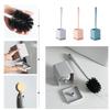 Hanging Household Plastic Long Handle Toilet Brush No Punch Wall Mounted Cleaning Brush with Base Drain Hole Design Toilet Tool