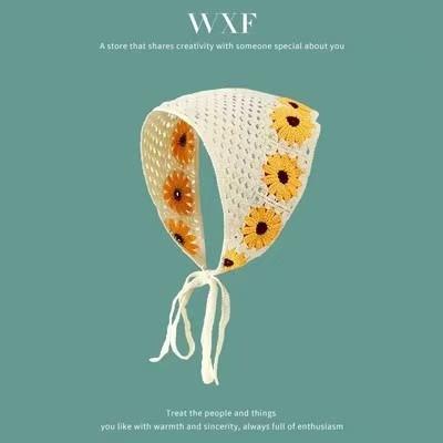 Triangle scarf for women in summer, thin design with sun protection, lace headscarf, French thin design, breathable, versatile h