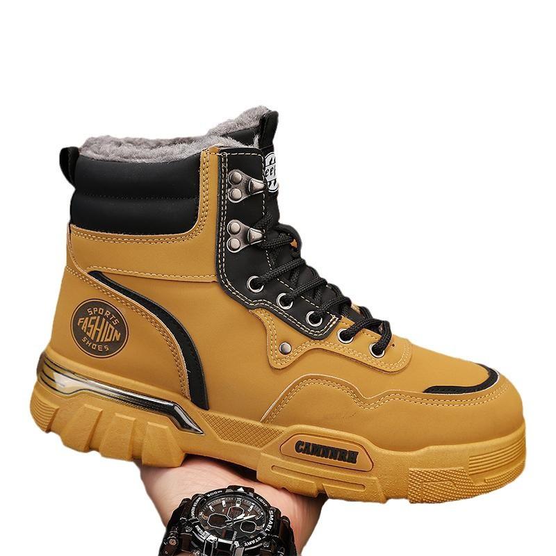 Martin boots men's shoes high-top winter new velvet thickened thermal cotton shoes men's tooling boots snow boots