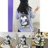 Cartoon Penguin Plush Backpack For Girls With Soft Faux Fur And Zip Closure