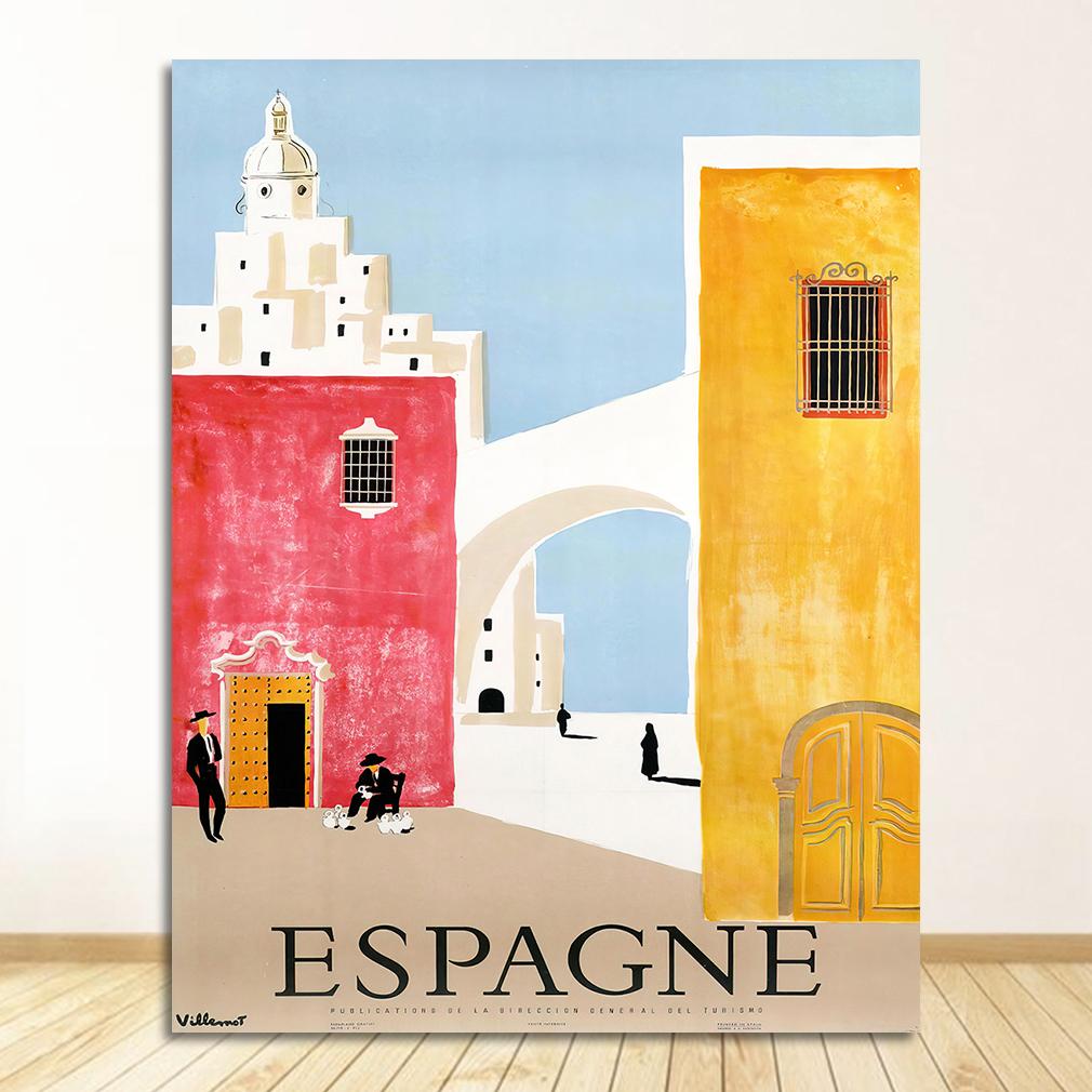 Canvas Painting Vintage Wall Kraft Posters Coated Stickers Home Decorative Pictures Gift Pop Art Travel To Spain Espagne