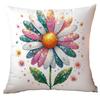New Glitter Daisy Printed Pillowcase Light Luxury Floral Home Living Room Sofa Cushion Pillowcase