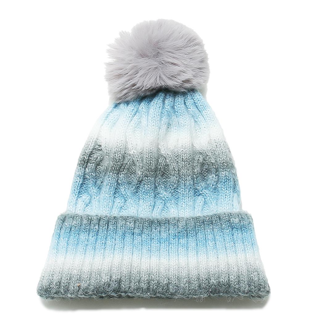 Winter Hat Children's Winter New Velvet Thermal Cap Tie-dyeing Gradual Change Color Wool Hat Pullover Hat Knitted Hat