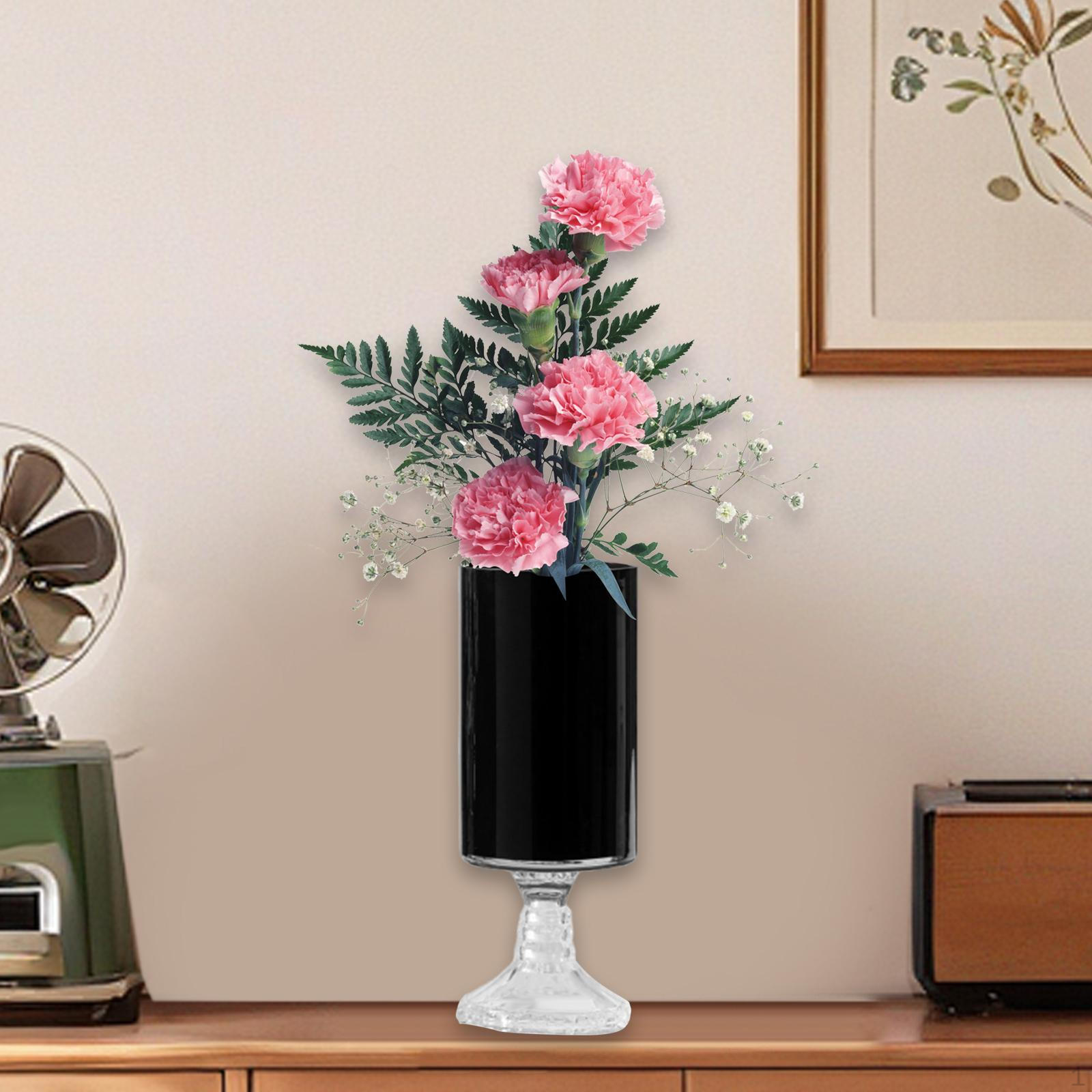 

Collectible Glass Flowerpot Ornament for Tabletop Cafe Living Space чёрный