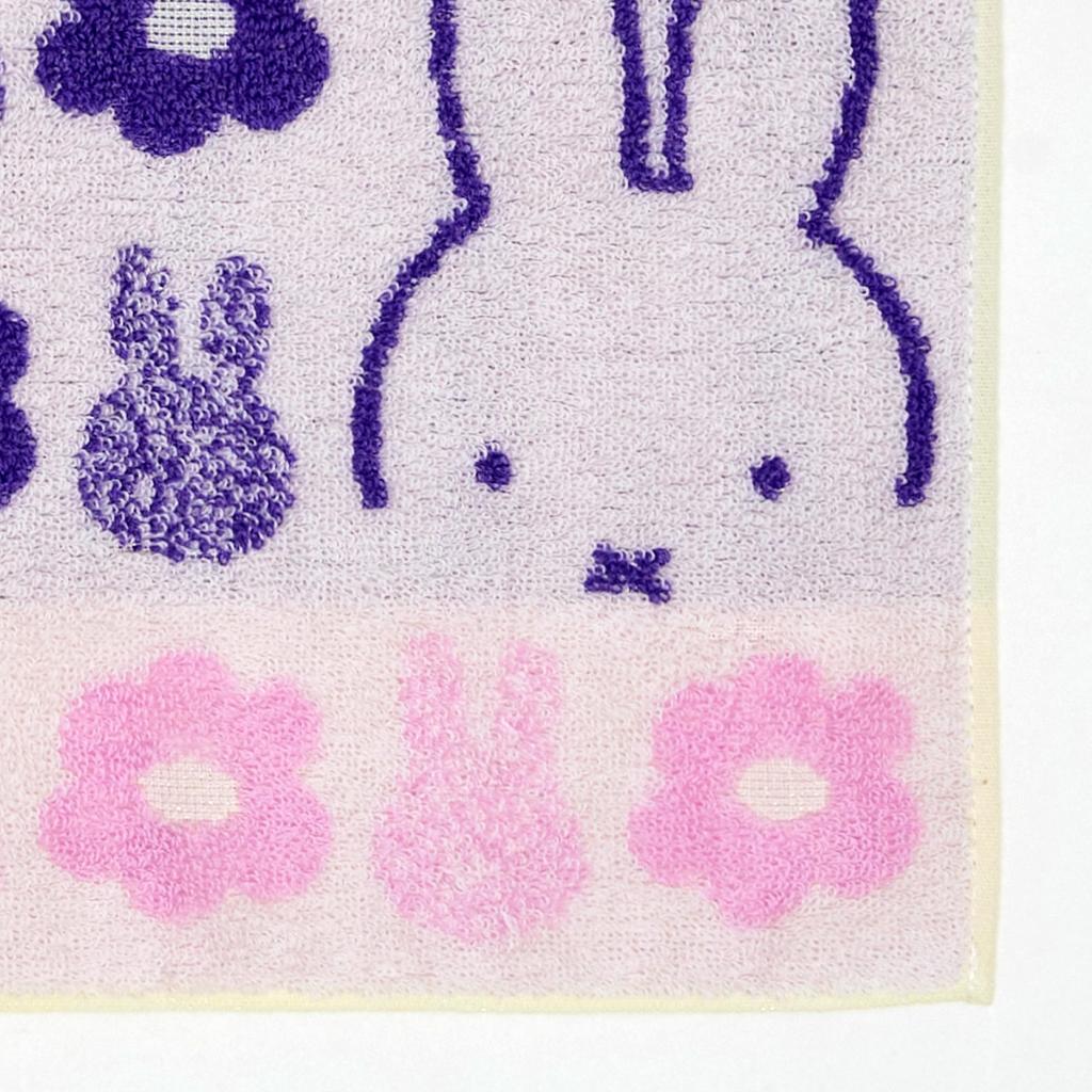 Nishikawa Miffy Mini Floral XT45708625 DB5606 flower Towel, 25x25cm, Washable, 100% Cotton, Print, Pink,