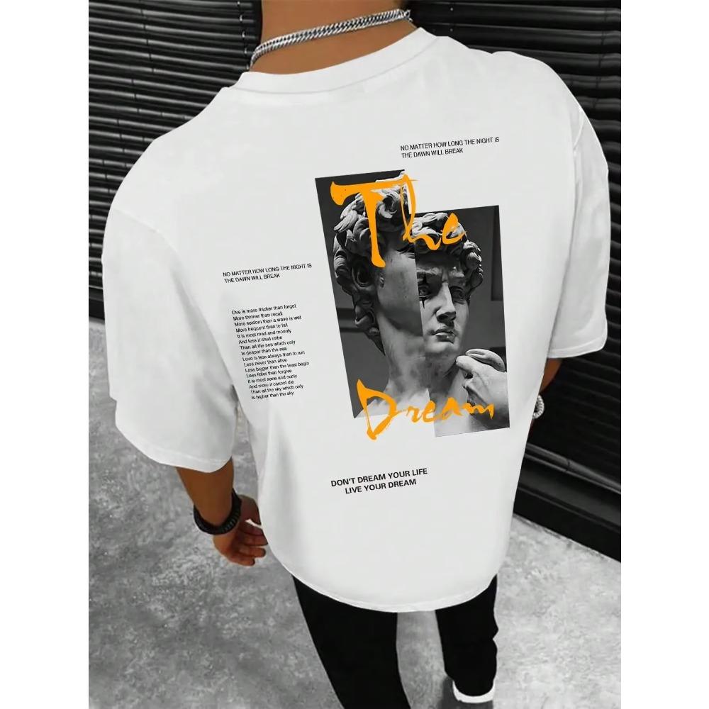 Don'T Dream Your Life Live Your Dream Men Clothes Fashion Summer T-Shirts Streetwear 100% Cotton Loose Tops Breathable Tee