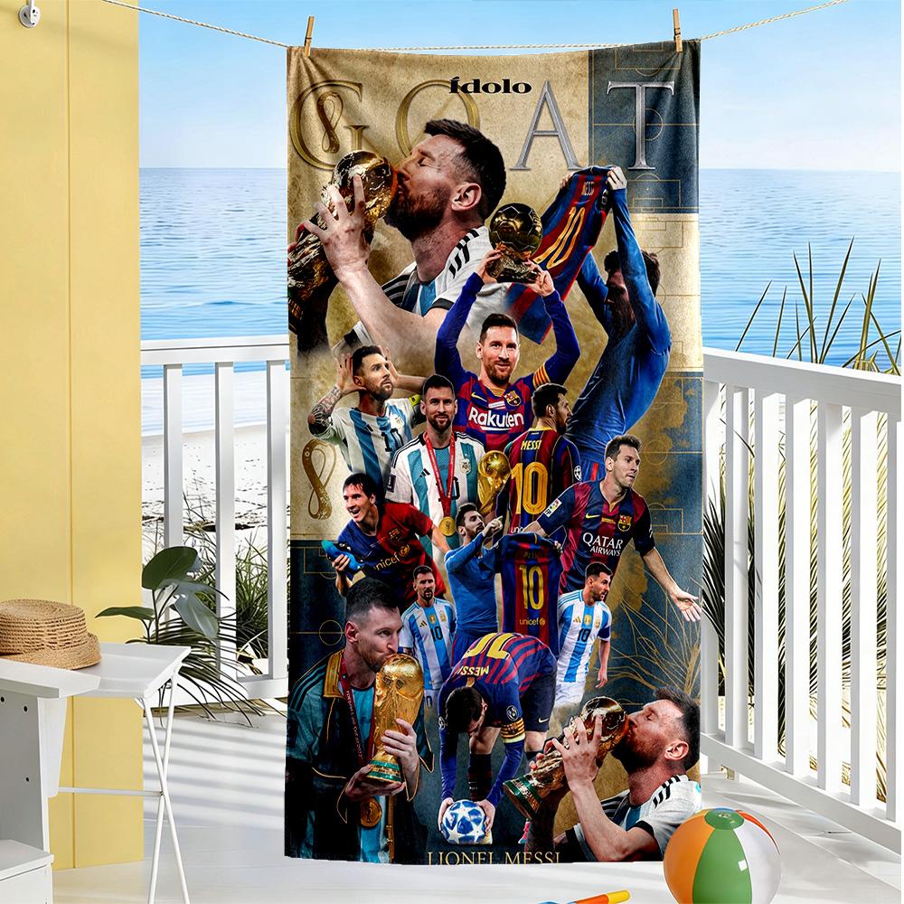 Messi Beach Towel Super Soft & Absorbent Comfortable Lightweight Perfect for Traveling Yoga Camping and Swimming