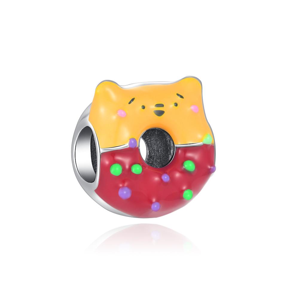 Sweet Cute Donut Burger Ice Cream Cake Charm Bead Copper Compatible Original Bracelet Pendant Diy Women'S Jewelry Making