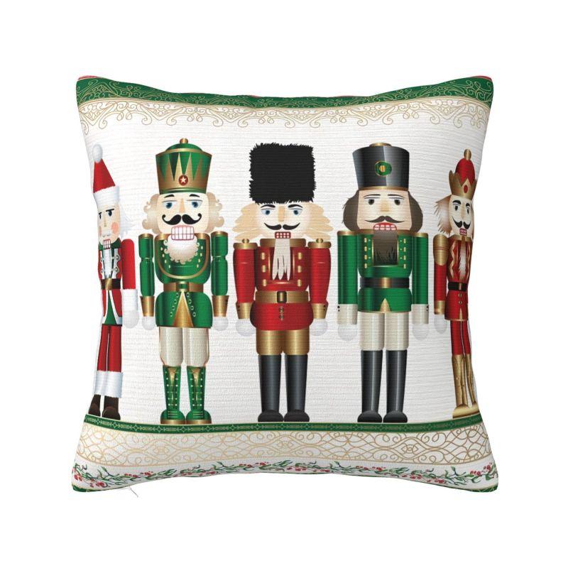 Nutcracker Soldier King Pillow Covers Decorative Cartoon Christmas Nutcrackers Nordic Cushion Cover Car Pillowcase