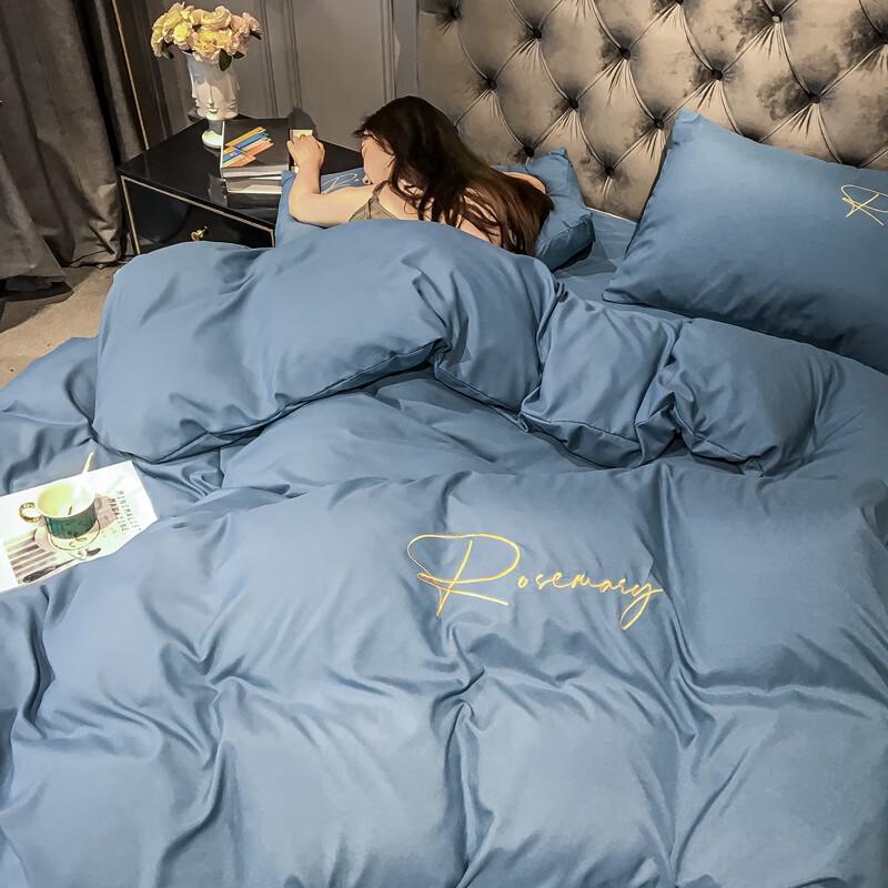 Grace Light Luxury Embroidered Washed Cotton Bedding Set