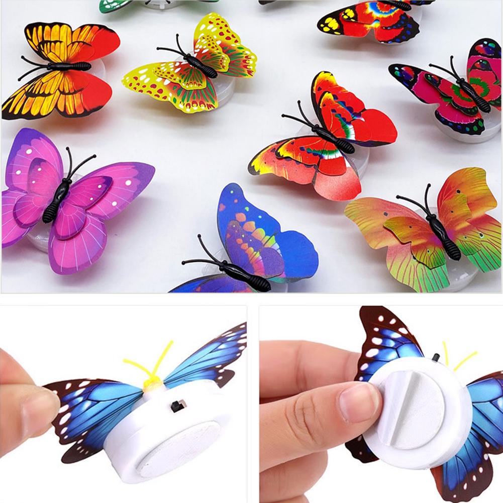 LED Colorful Luminous Butterfly Night Light Can Be Glued 3D Three-dimensional Night Light Luminous Butterfly Wall Paste