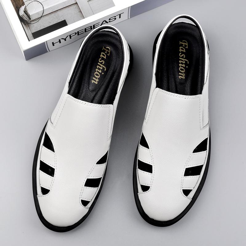 Fashion Breathable Loafers Men Shoes Soft Genuine Leather Luxury Sandals Man Business Flats Shoes For Men  Moccasins Male